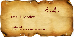 Arz Liander névjegykártya